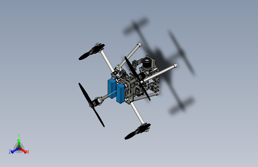 X4航拍四轴无人机模型3D图纸