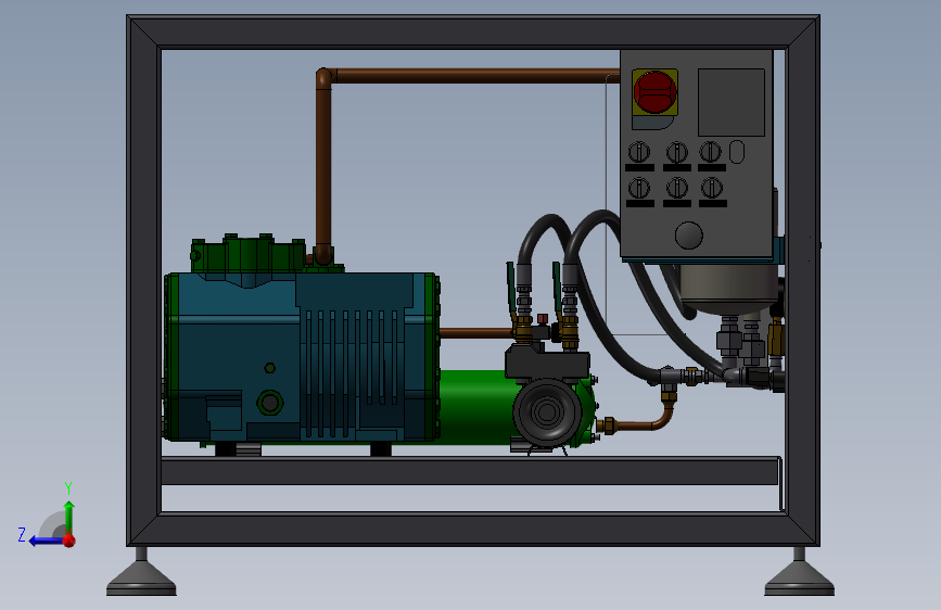 16kW风冷热泵冷热水机组设计