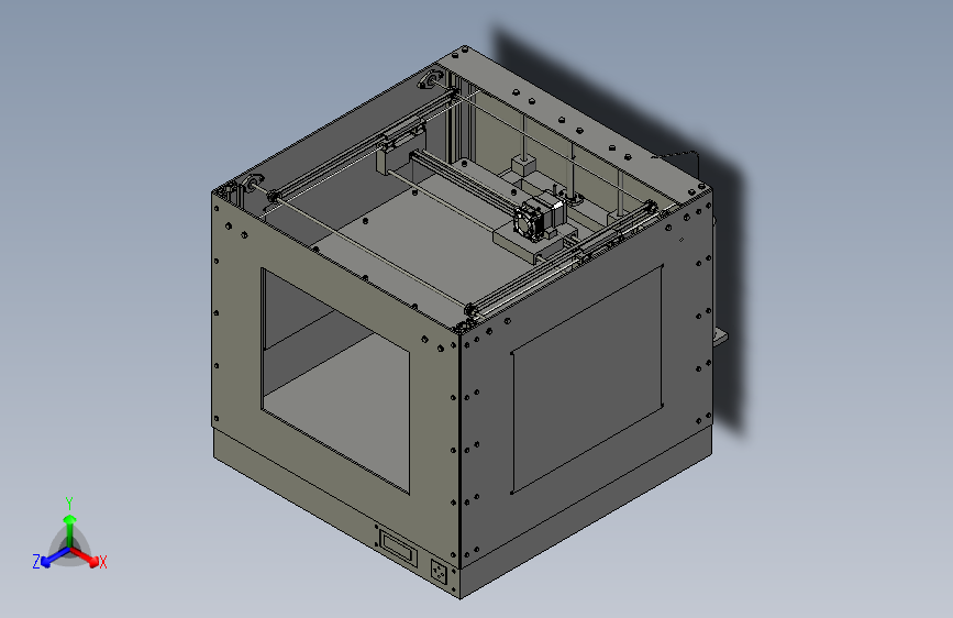 小型桌面级 3D 打印机结构整机模型