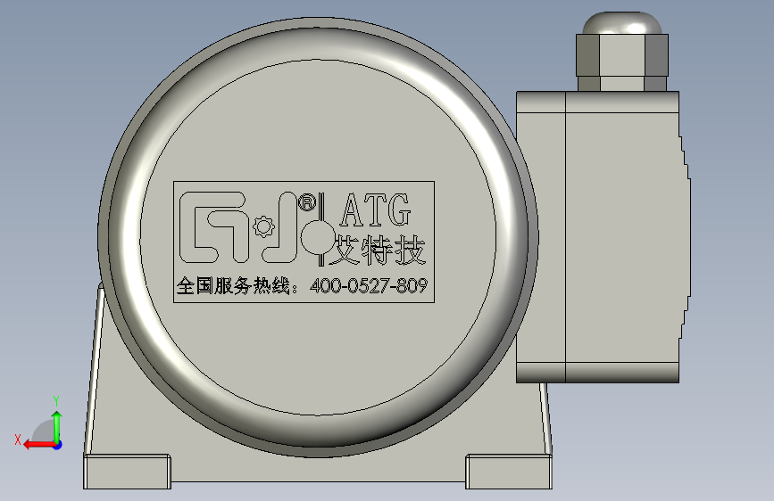 GH卧式附三相单相铝壳刹车缩框型齿轮减速马达GH-18-200W-50-A-G1-LT-HO 背面视图