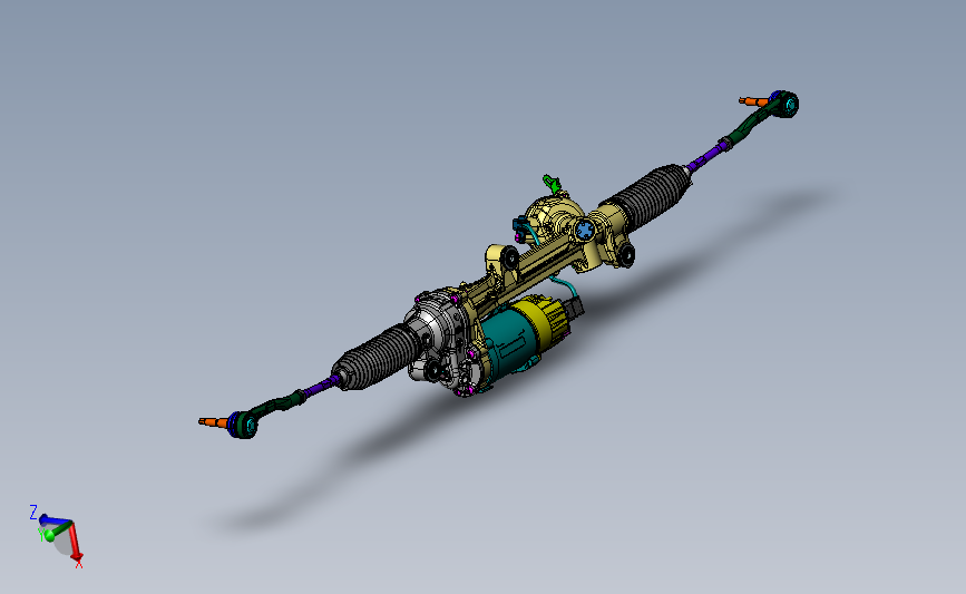 汽车转向机构详细设计三维图纸 solidworks设计 附bip渲染文件