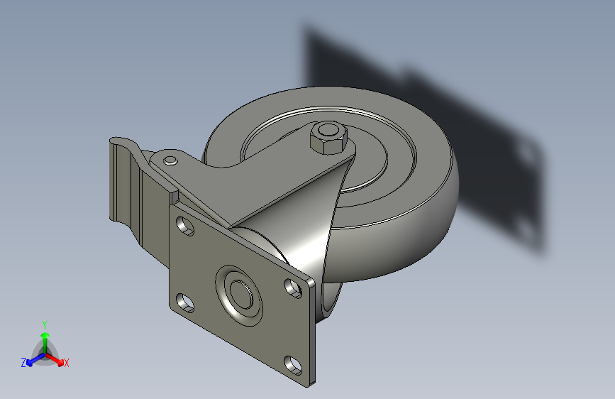 5寸带刹车万向轮