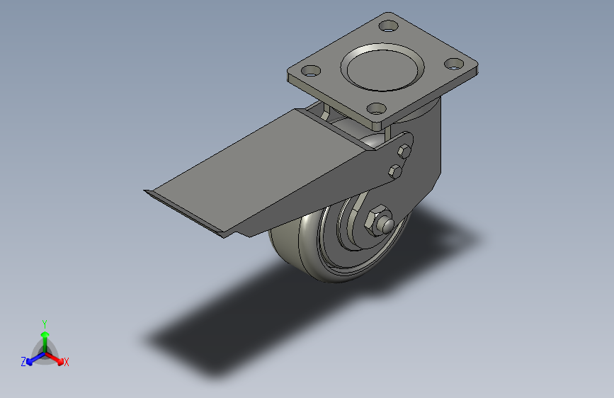 5寸重型高品质尼龙平底平刹脚轮5寸重型高品质尼龙平底平刹脚轮-125