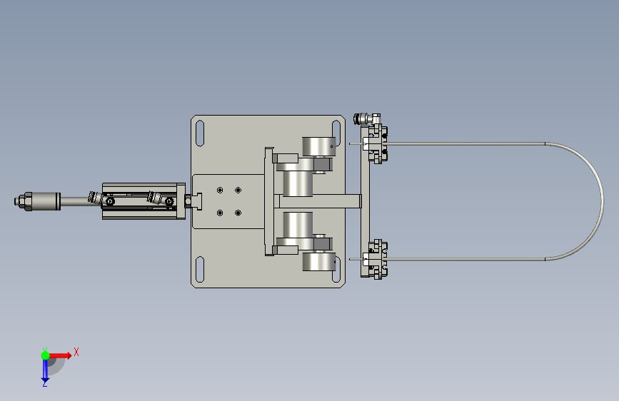 2018SOLIDWORKS0500Z倒刷编织工位 俯视图
