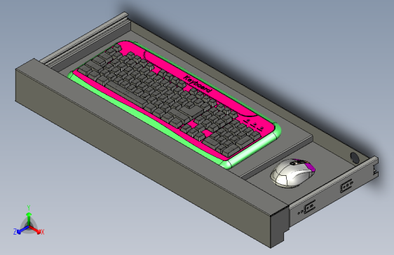 带抽屉滑轨的键盘架组装