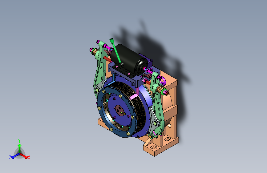电梯曳引机三维建模图纸