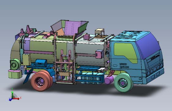 餐厨泔水垃圾车总体三维