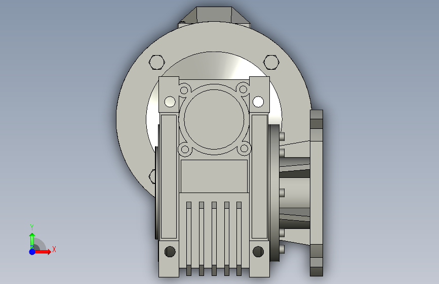 NMRV075蜗轮蜗杆减速机RV75-100-055kW-FA1 正面视图