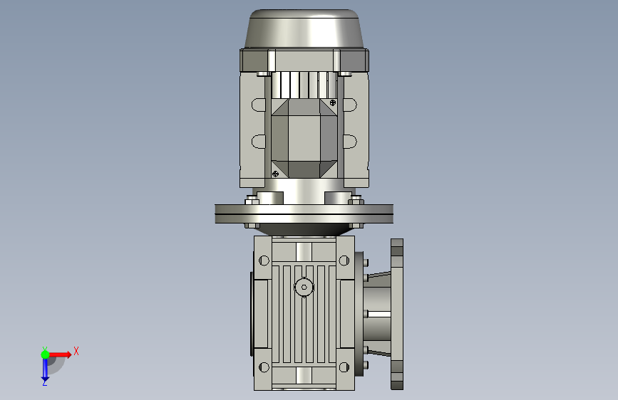 NMRV075蜗轮蜗杆减速机RV75-100-055kW-FA1 俯视图