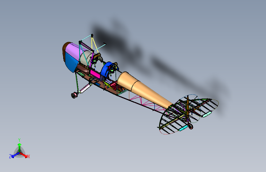双翼教练机主体
