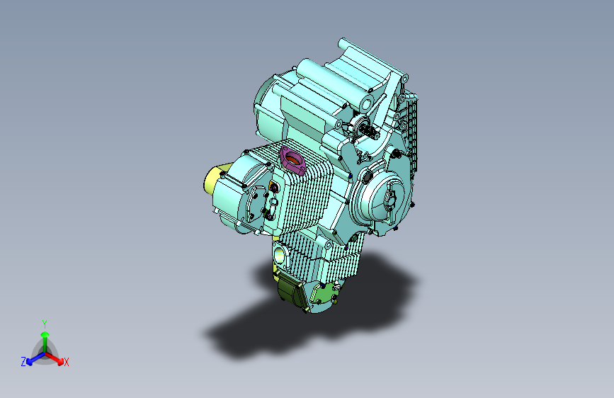 摩托风冷L型发动机