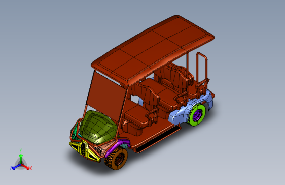 轻量化无障碍观光车车架