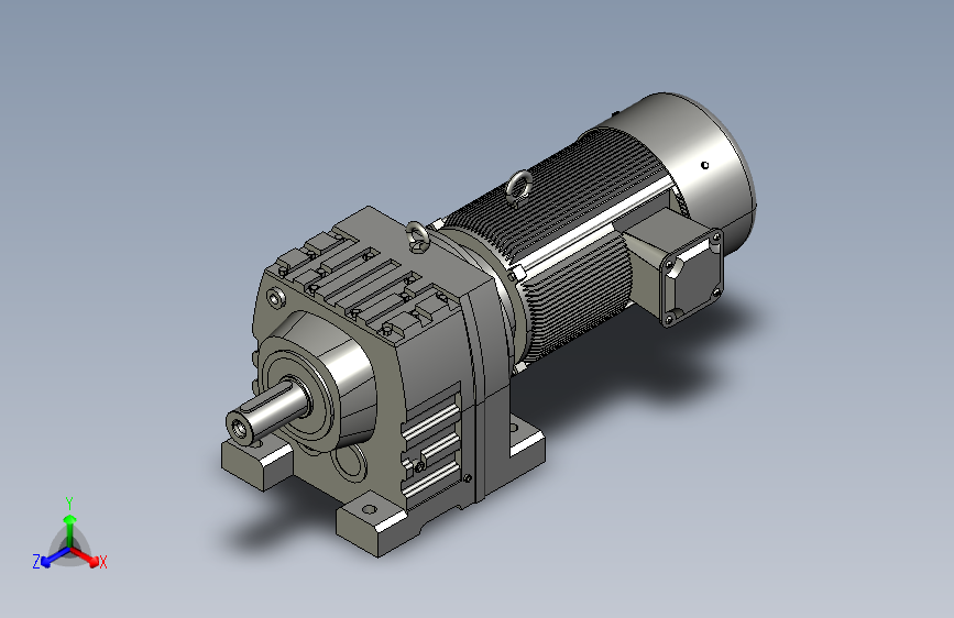 R97底脚轴伸式安装斜齿轮减速机-R97-YVB75-4P-132M-M1