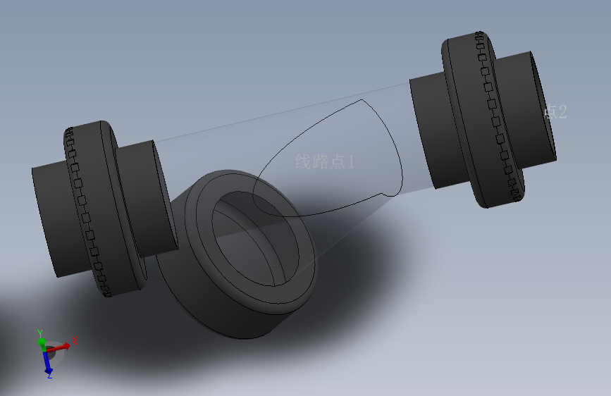 Y filter DN65 PN10 U-PVC 主视图
