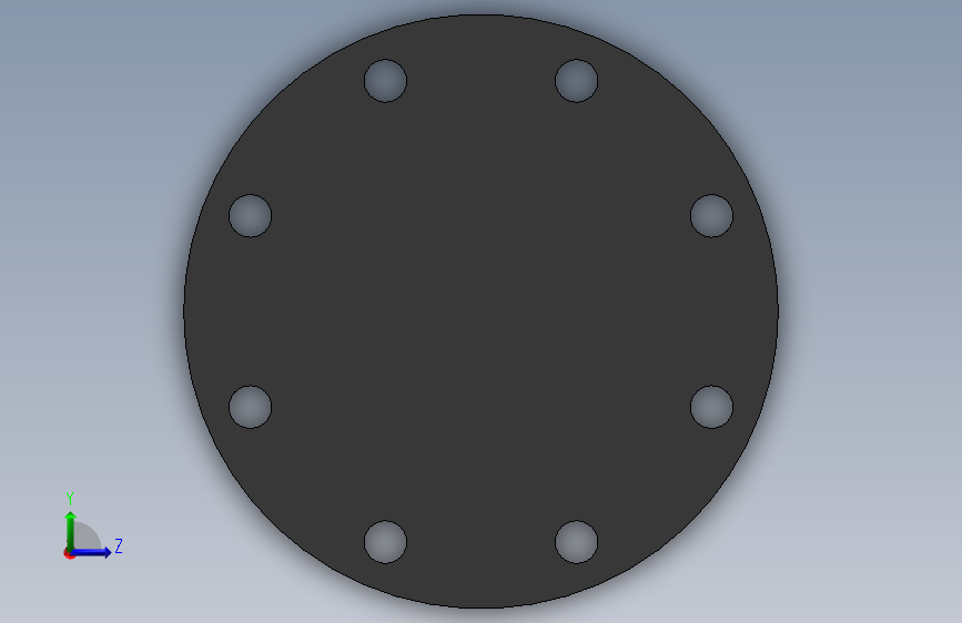 FLANGE-BLIND_DN100_PN10_U-PVC 左侧视图