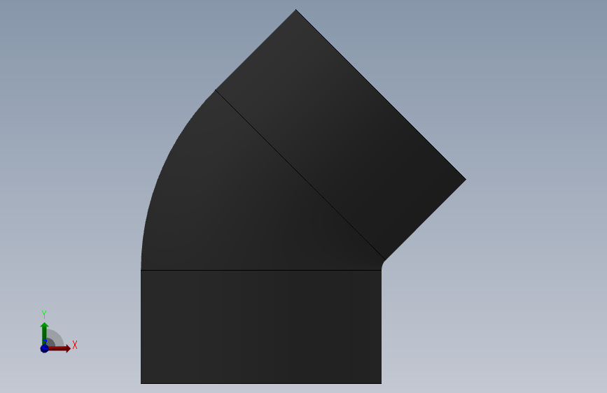 ELBOW_DN80_PN10_U-PVC 正面视图