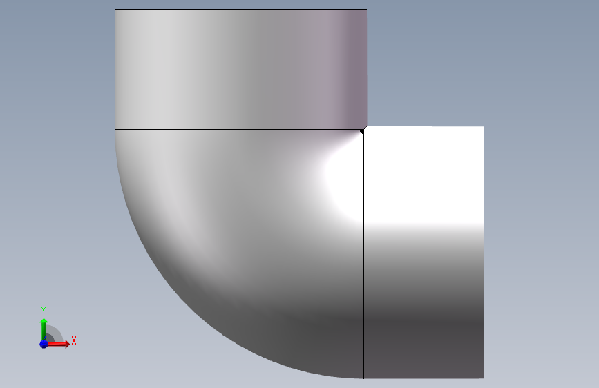 90_ELBOW_DN400_PN10_U-PVC 正面视图