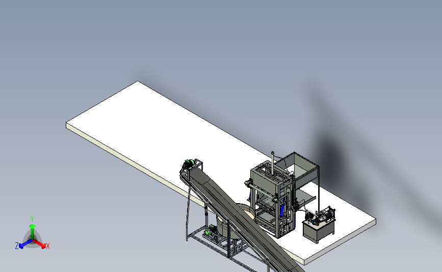 Batako Hidrolik斜坡皮带输送线3d图纸 Step格式 Step 模型图纸下载 懒石网