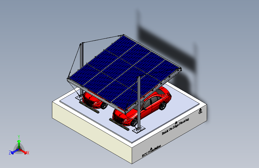斜拉式太阳能车棚（2辆车）