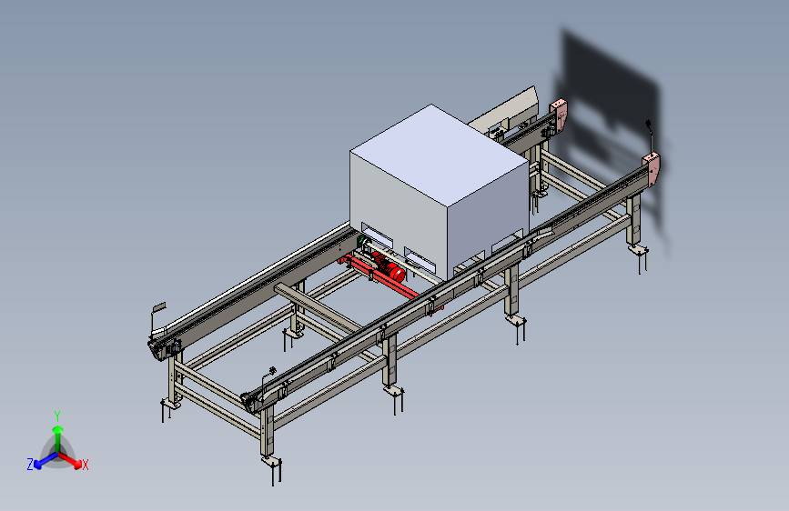 conveyor链条输送线3D数模图纸 STEP格式 主视图
