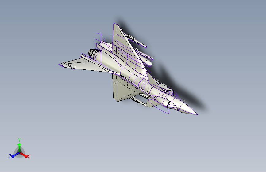 J10B 歼10B战斗机轮廓线模型3D图纸