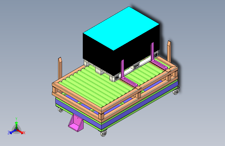 工厂车间托盘物料输送小车设计