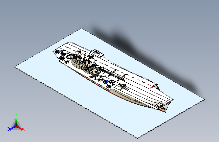 航母及配套歼-10武直等飞机模型玩具三维图纸