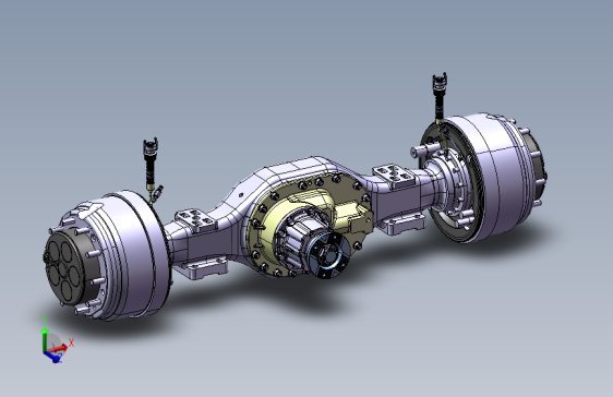 重型货车轮边减速驱动桥三维catia+SW