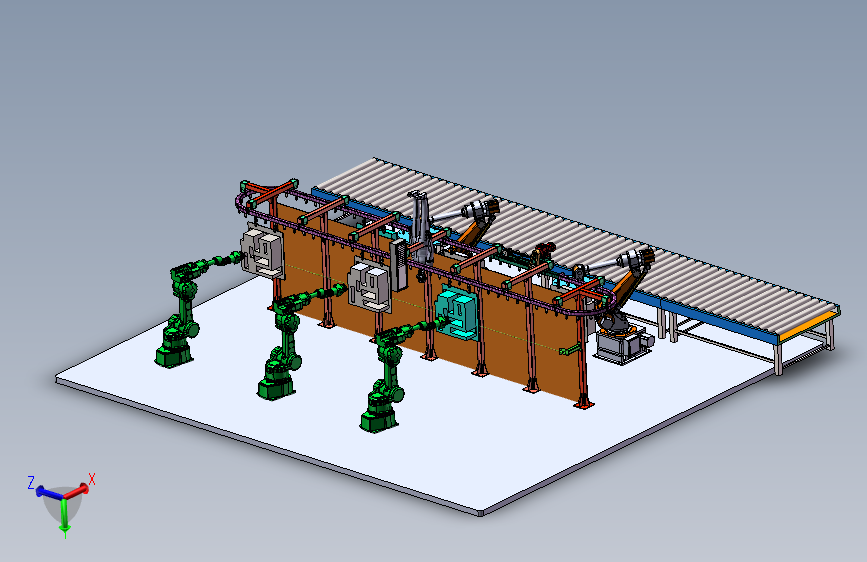 运输链产品的机械手喷涂模拟