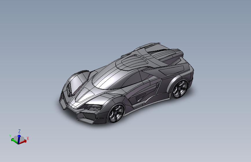 跑车外壳造型3D图纸 STP IGS格式