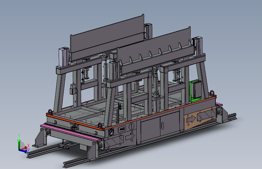 弯道行走带顶升输送RGV小车