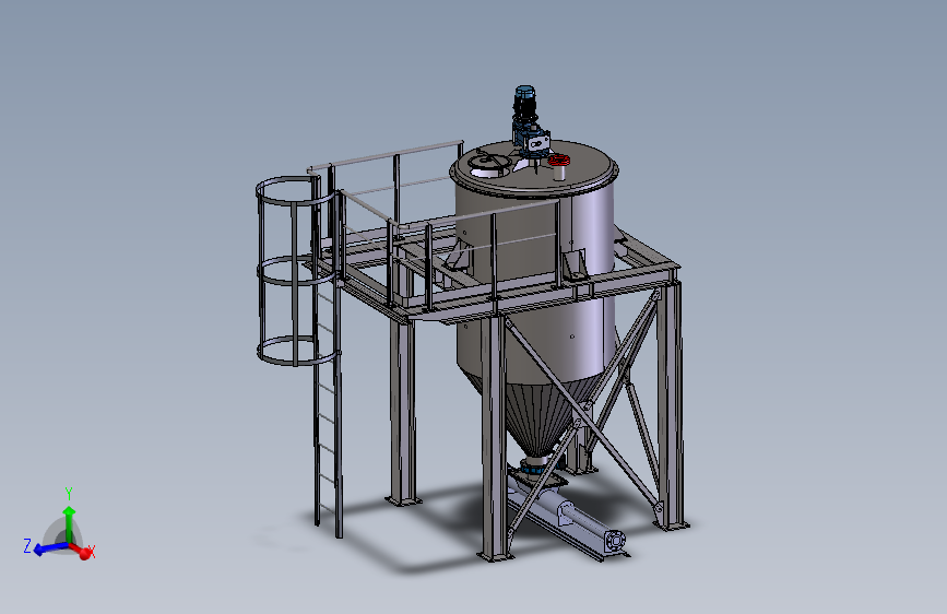 锥底立式搅拌罐平台