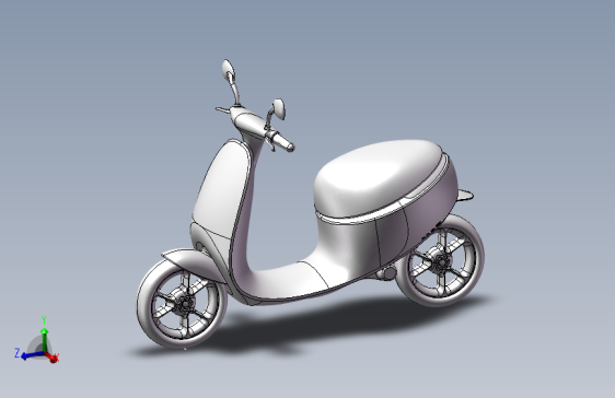 Gogoro小踏板摩托车造型3D图纸 STP格式