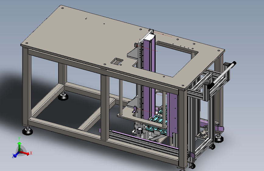 物料小车的步进顶升机构sw18