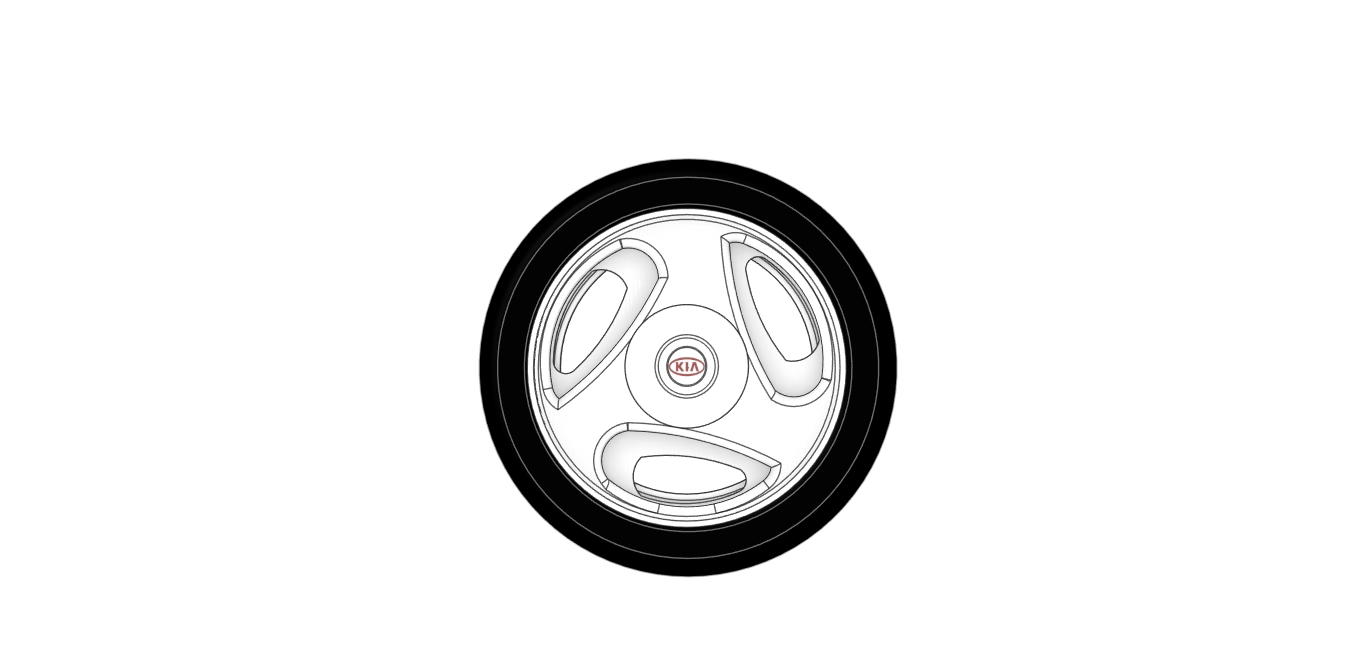 1995款Kia Pride铝合金车轮。