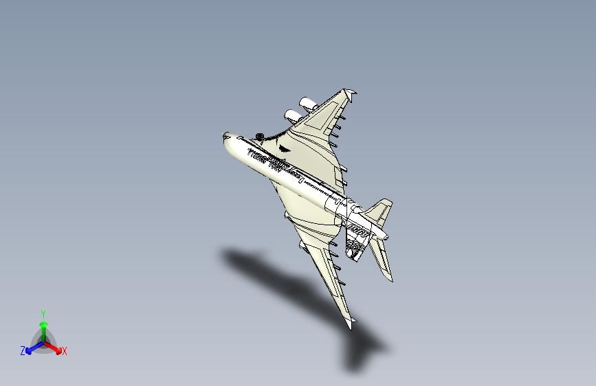 空客A950客机(带起落架) 主视图