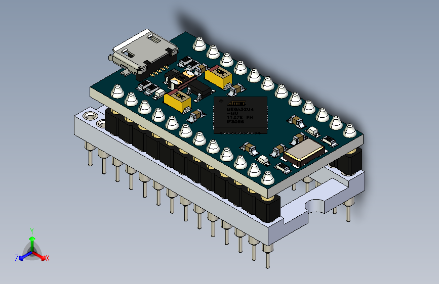 ProMicro-TypeC-插座2x14-宽