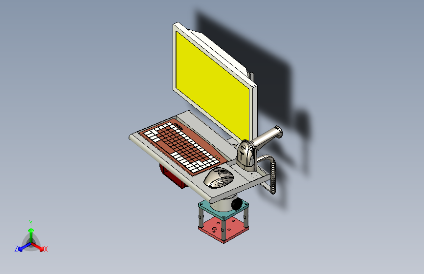 可旋转式显示器键盘组件