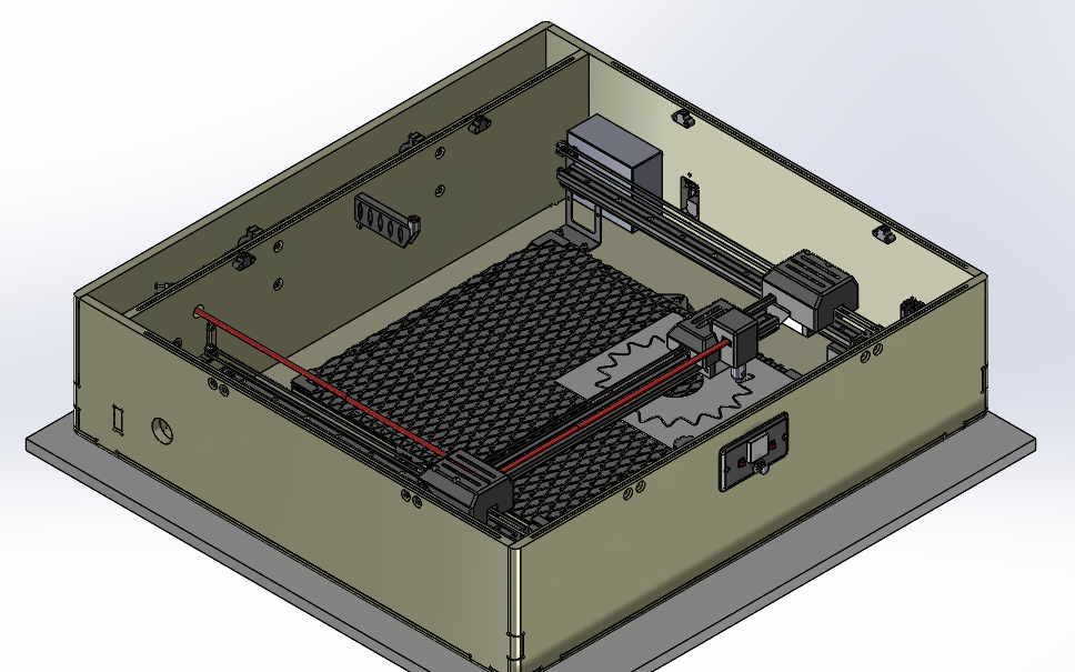 60W激光切割机3D模型图纸 STEP格式