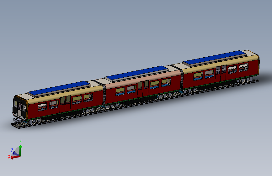 铁路列车客车_SOLIDWORKS 2024_模型图纸下载 – 懒石网