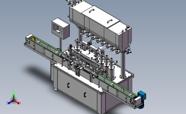 八头活塞式液体灌装机、非标全自动8头灌装3D模型图纸 Solidworks设计