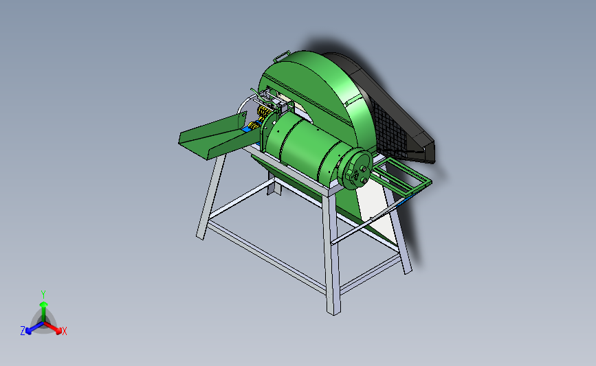 3-hp割糠机3D数模图纸 IGS格式