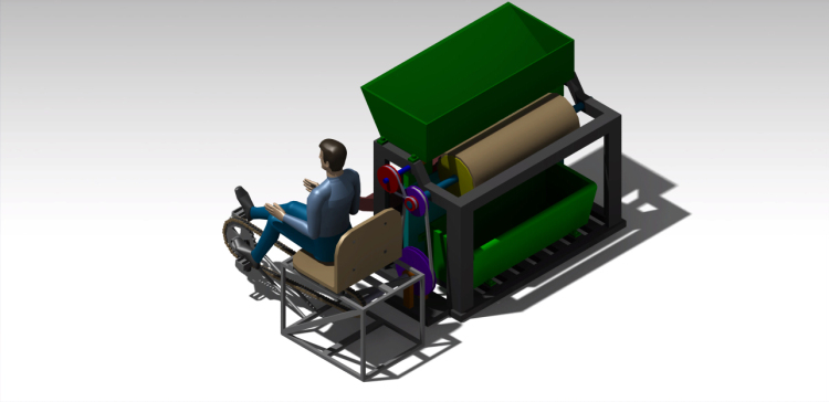 手动轧棉机3D模型图纸 CATIA设计