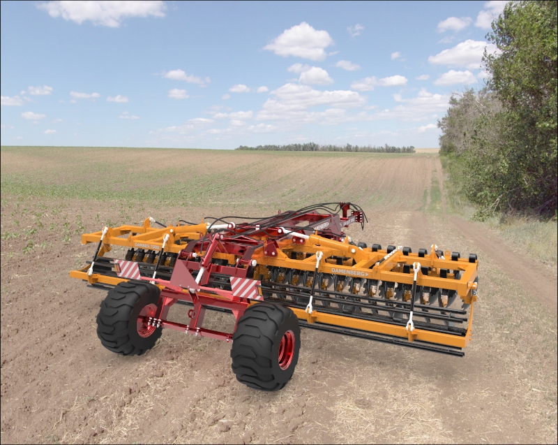 Disc harrow圆盘耙3D数模图纸 STEP格式