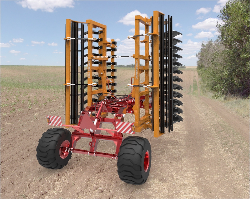 Disc harrow圆盘耙3D数模图纸 STEP格式