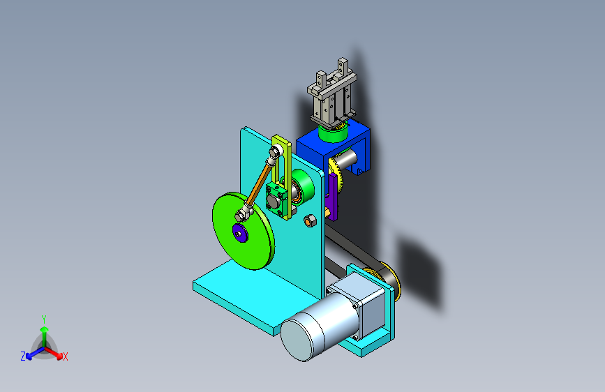 四杆机构+锥齿轮行星轮系机构