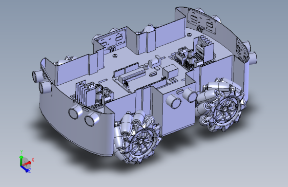 麦轮小车结构 STEP格式