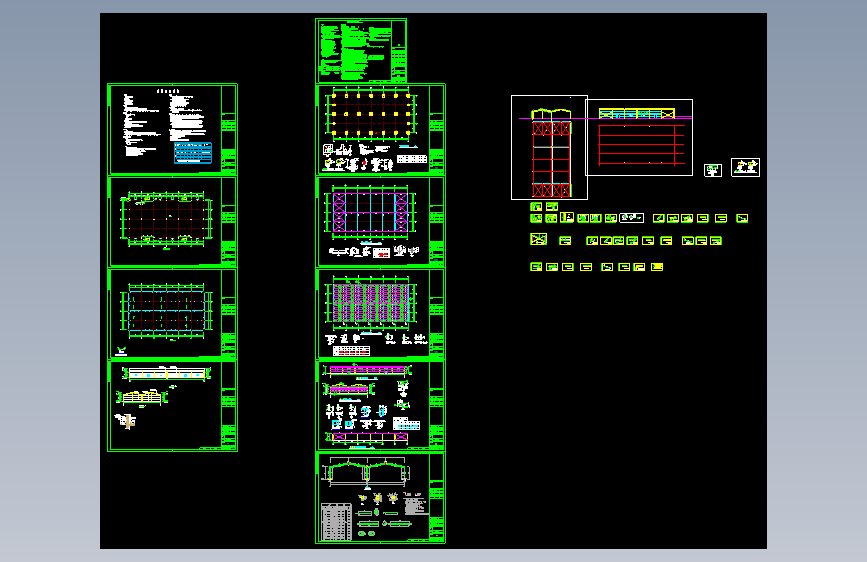 生态园智能化温室大棚设计图cad图集 726004