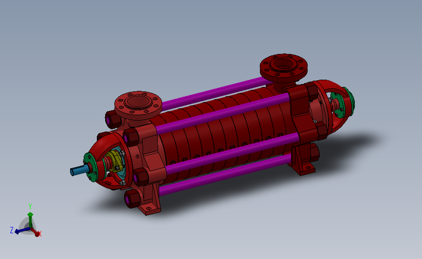 DG46多级泵3D模型图纸 Solidworks设计