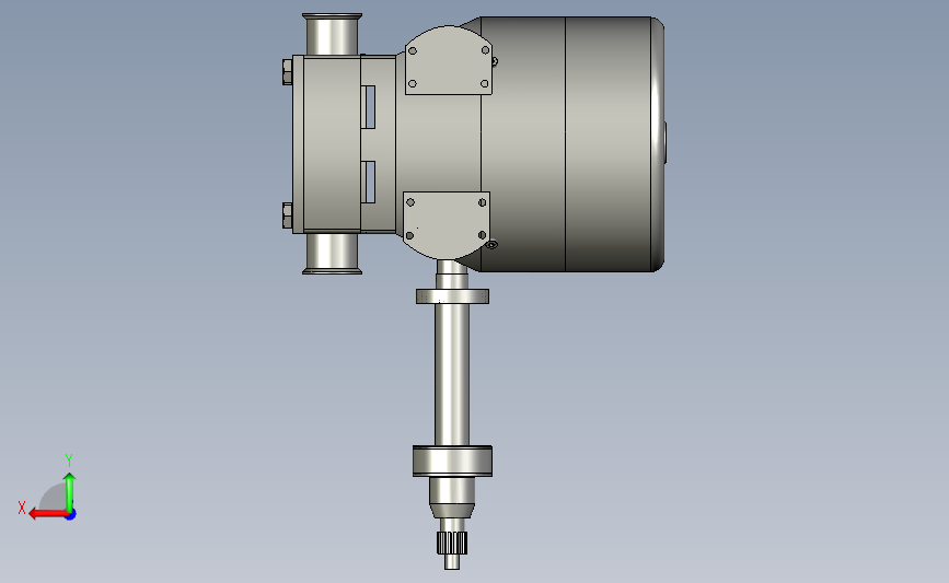 Lobe Pump凸轮泵简易模型3D图纸 STP格式 背面视图